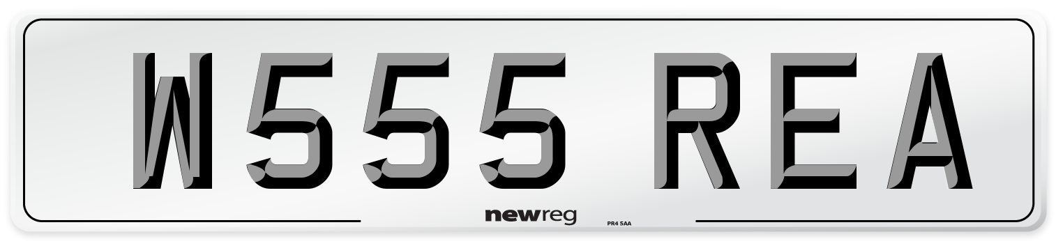 W555 REA Number Plate from New Reg